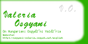 valeria osgyani business card